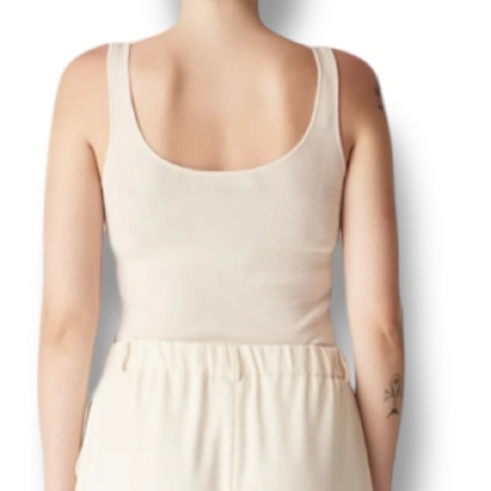 Cable Melbourne Superfine Merino Singlet Knit Tank in Ecru NWT Size XL US 12 - Picture 4 of 11